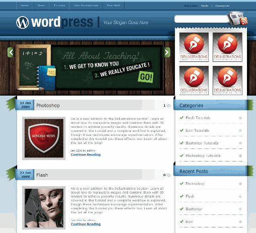wp theme gratis blues Download Gratis : 8 Theme Wordpress Unik