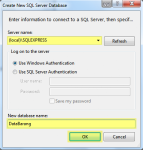 server dialog new1 286x300 Tutorial Operasi CRUD pada Visual Basic .NET